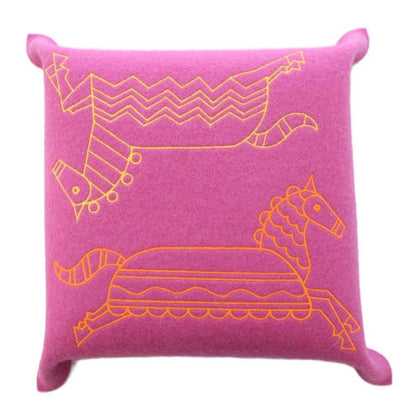 Hermes Vidopoche Epope GM Case Tray Horse Pattern Felt Pink