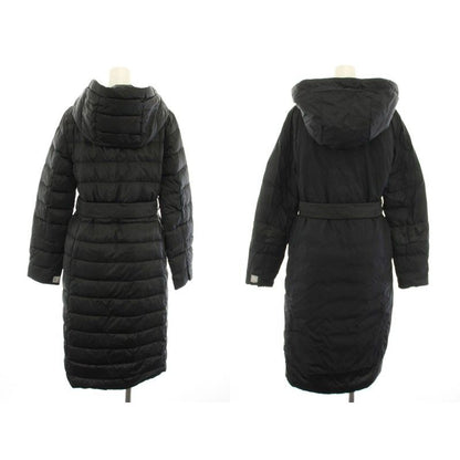 Max Mara S 'S Down Coat Reversible Hood with Ribbon Belt Black YT