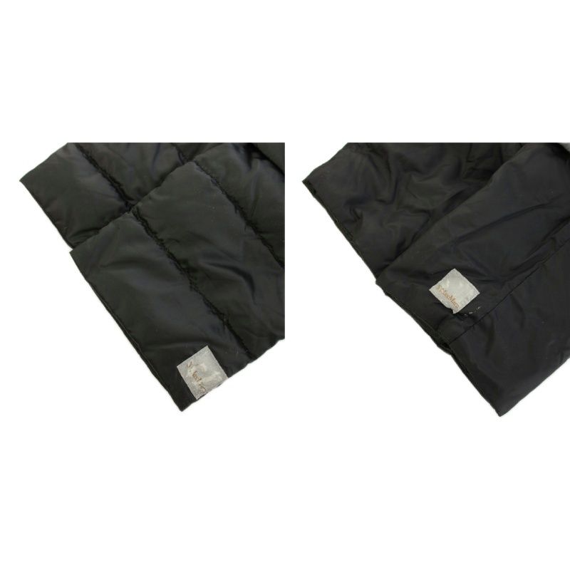 Max Mara S 'S Down Coat Reversible Hood with Ribbon Belt Black YT