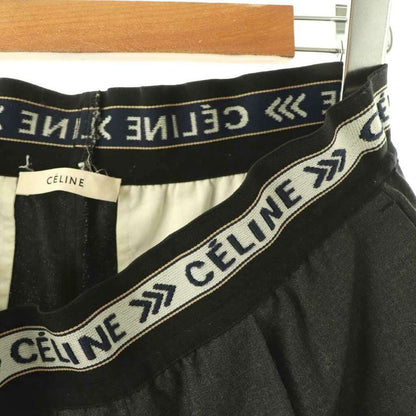 Celine Phoebe Philo Era Waist Logo Easy Pants Wide Wool 34 Gray