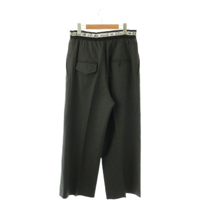 Celine Phoebe Philo Era Waist Logo Easy Pants Wide Wool 34 Gray