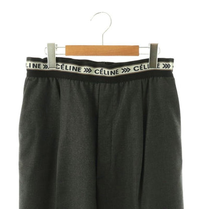 Celine Phoebe Philo Era Waist Logo Easy Pants Wide Wool 34 Gray