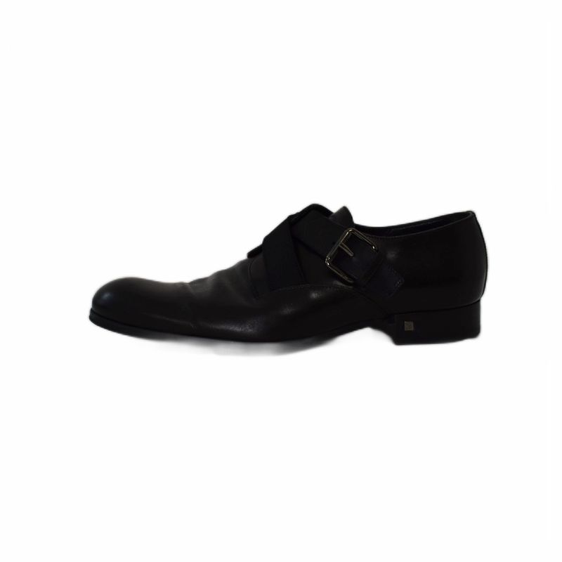 Louis Vuitton Business Shoes Dress Leather Logo Belt 8 Black
