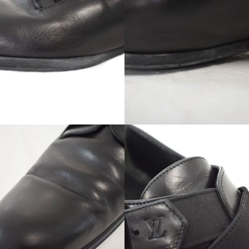 Louis Vuitton Business Shoes Dress Leather Logo Belt 8 Black