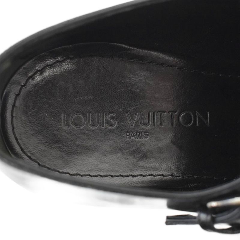 Louis Vuitton Business Shoes Dress Leather Logo Belt 8 Black