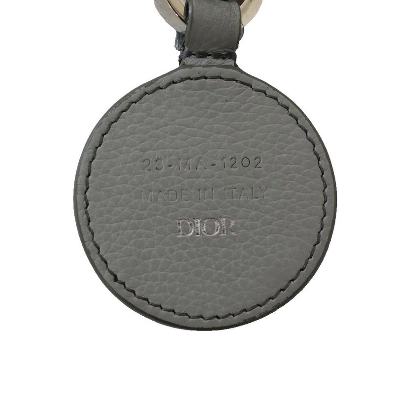 Dior D-touch Key Holder Key Ring Logo Plate Silver Gray