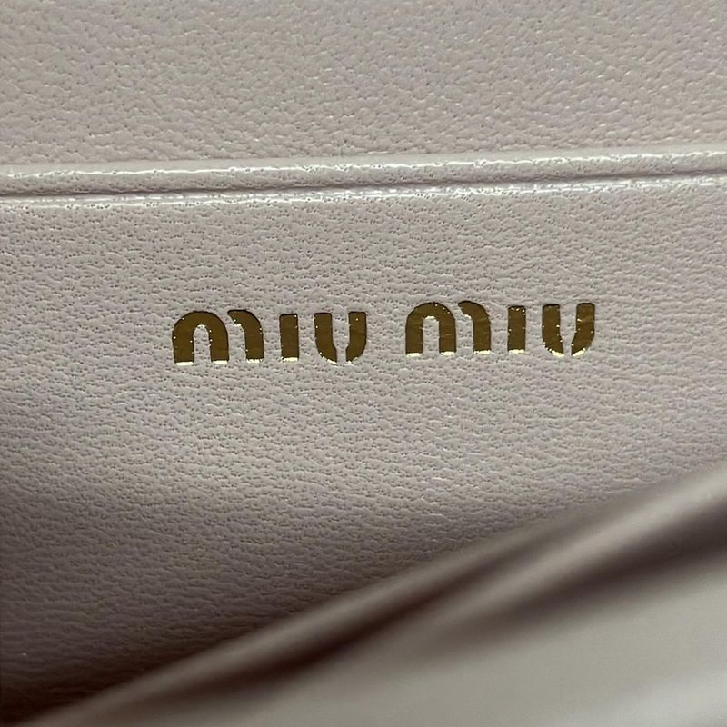 Miu Miu Card Case Matelasse Light Pink Leather