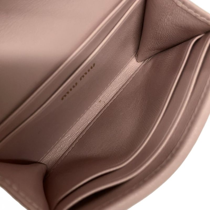 Miu Miu Card Case Matelasse Light Pink Leather