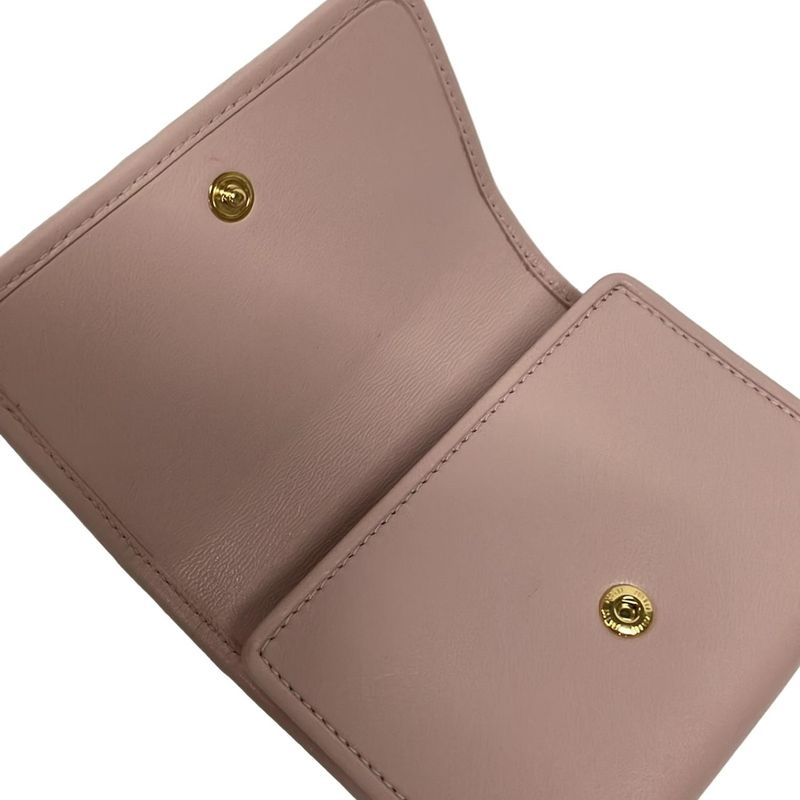 Miu Miu Card Case Matelasse Light Pink Leather