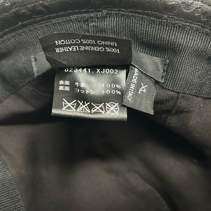 Gucci Hat XL Black Guccissima Line Leather