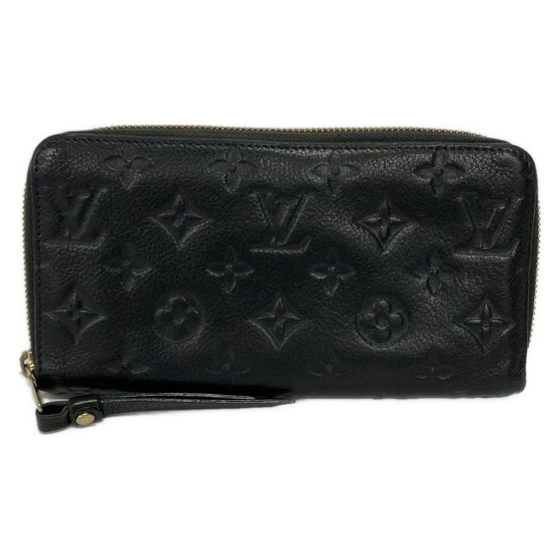 Louis Vuitton Wallet Monogram Empreinte Zippy Noir Black Leather