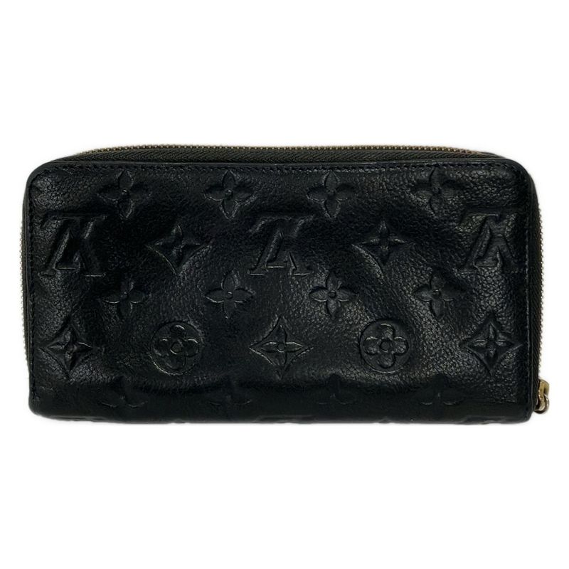 Louis Vuitton Wallet Monogram Empreinte Zippy Noir Black Leather