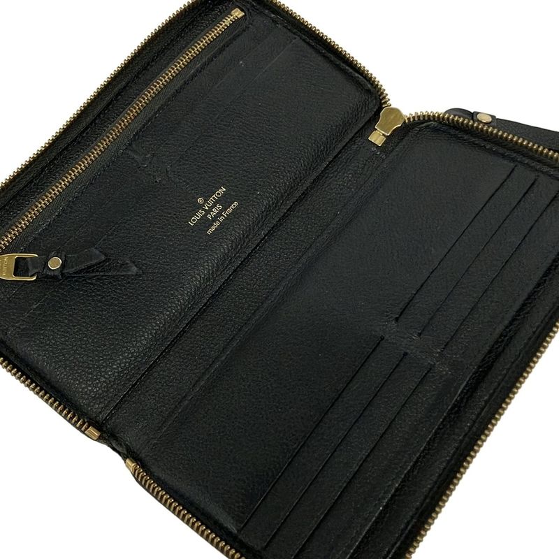 Louis Vuitton Wallet Monogram Empreinte Zippy Noir Black Leather