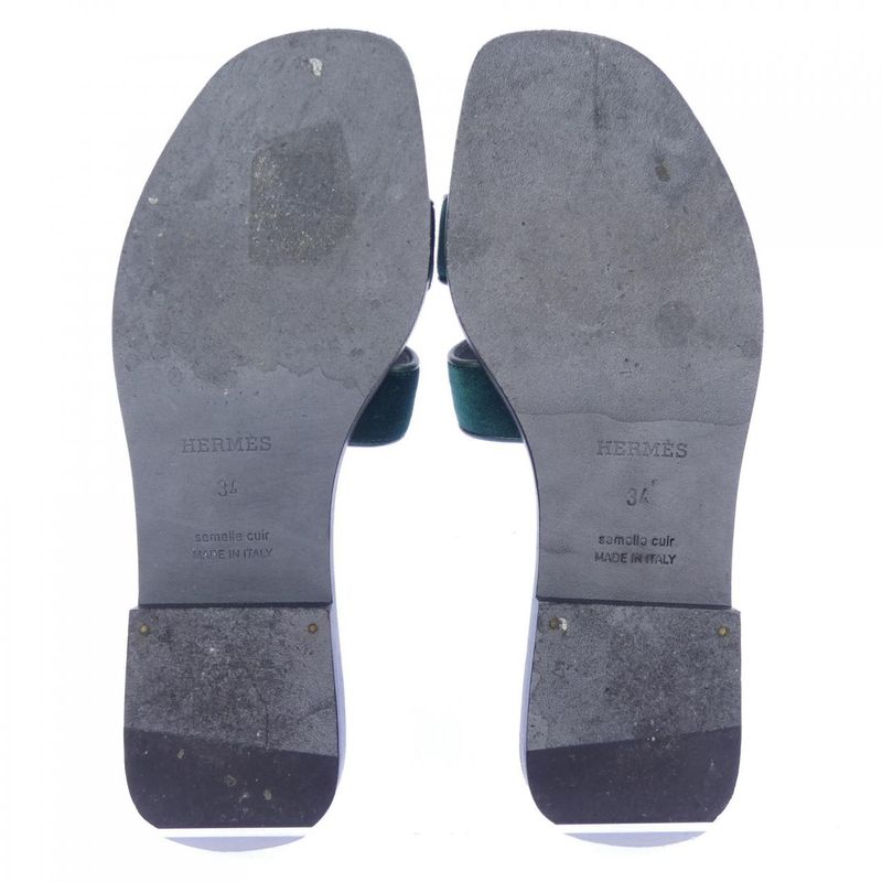 Hermes Oran Sandals Green
