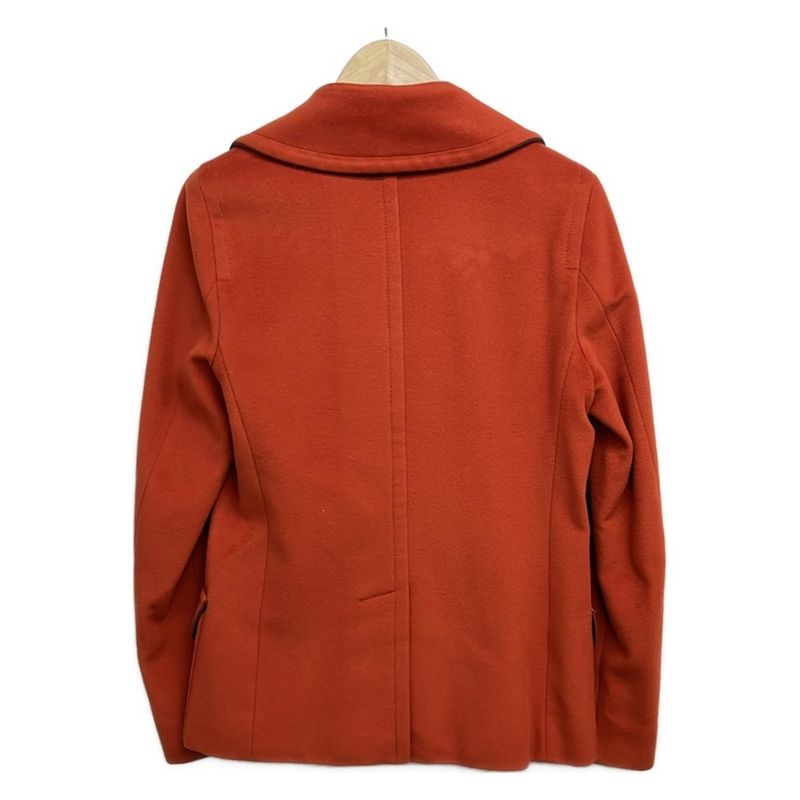 Max Mara Peacoat 42 M Orange Dark Brown Wool Coat
