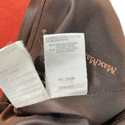Max Mara Peacoat 42 M Orange Dark Brown Wool Coat