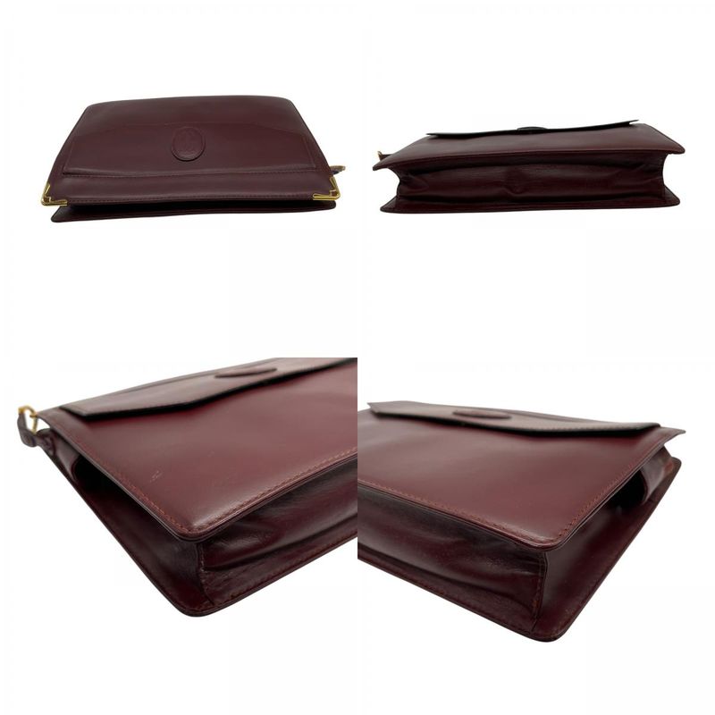 Cartier Must Line Clutch Gold Leather Plate Log Vintage Classic Luxury Handbag