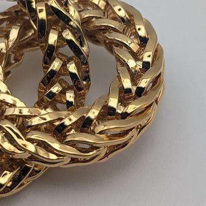 Chanel Brooch CC Logo Gold Ring 3 Rows Vintage