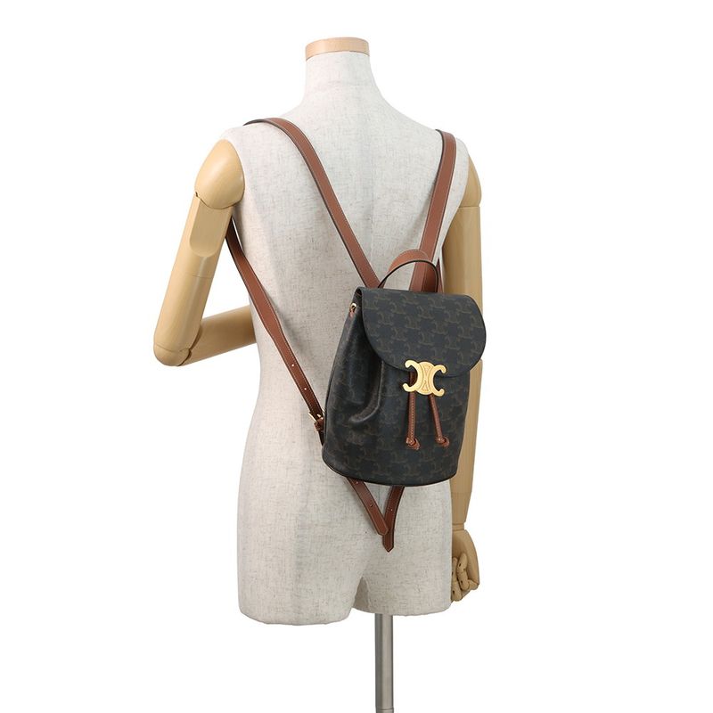 Celine Backpack Boni Triomphe Leather Brown