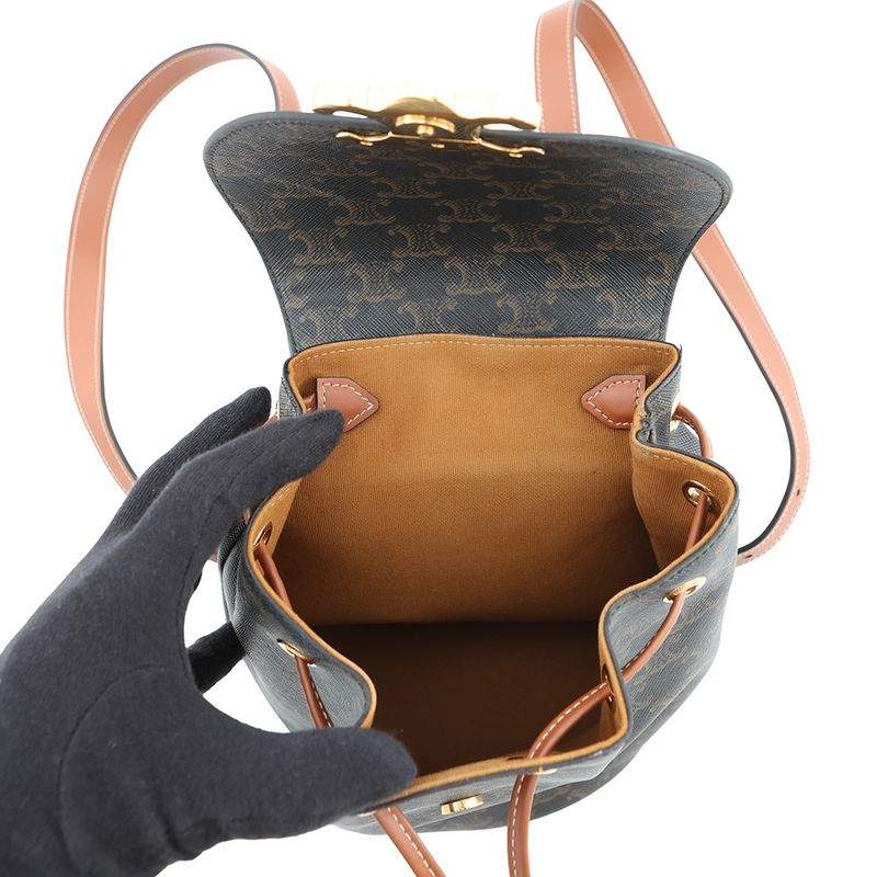 Celine Backpack Boni Triomphe Leather Brown
