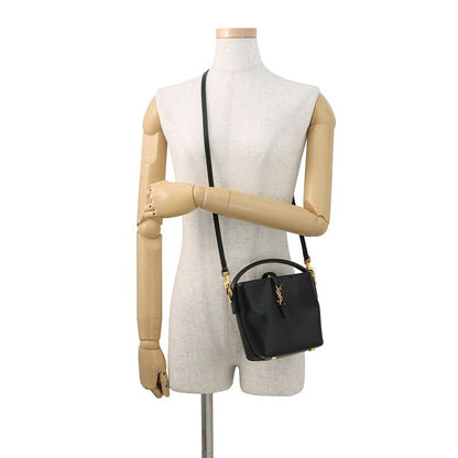 Saint Laurent Paris le 37 Mini Bucket Bag Calf Leather Black 2-Way