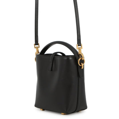 Saint Laurent Paris le 37 Mini Bucket Bag Calf Leather Black 2-Way