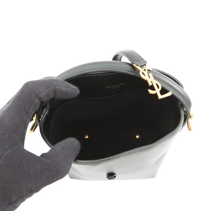 Saint Laurent Paris le 37 Mini Bucket Bag Calf Leather Black 2-Way