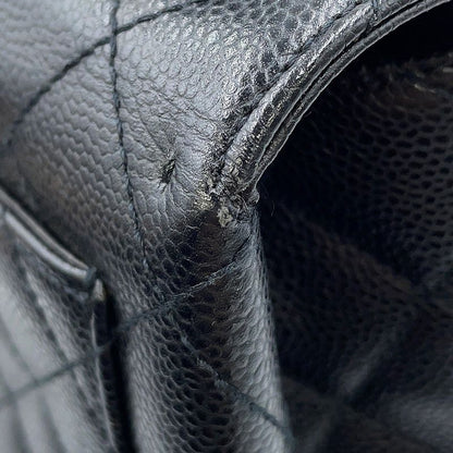 Chanel Handbag Quilted CC Logo Caviar Leather Black