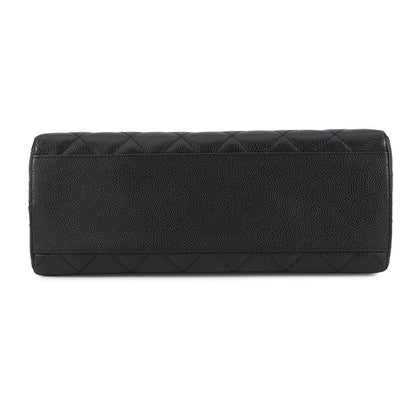 Chanel Handbag Quilted CC Logo Caviar Leather Black