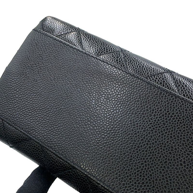 Chanel Handbag Quilted CC Logo Caviar Leather Black