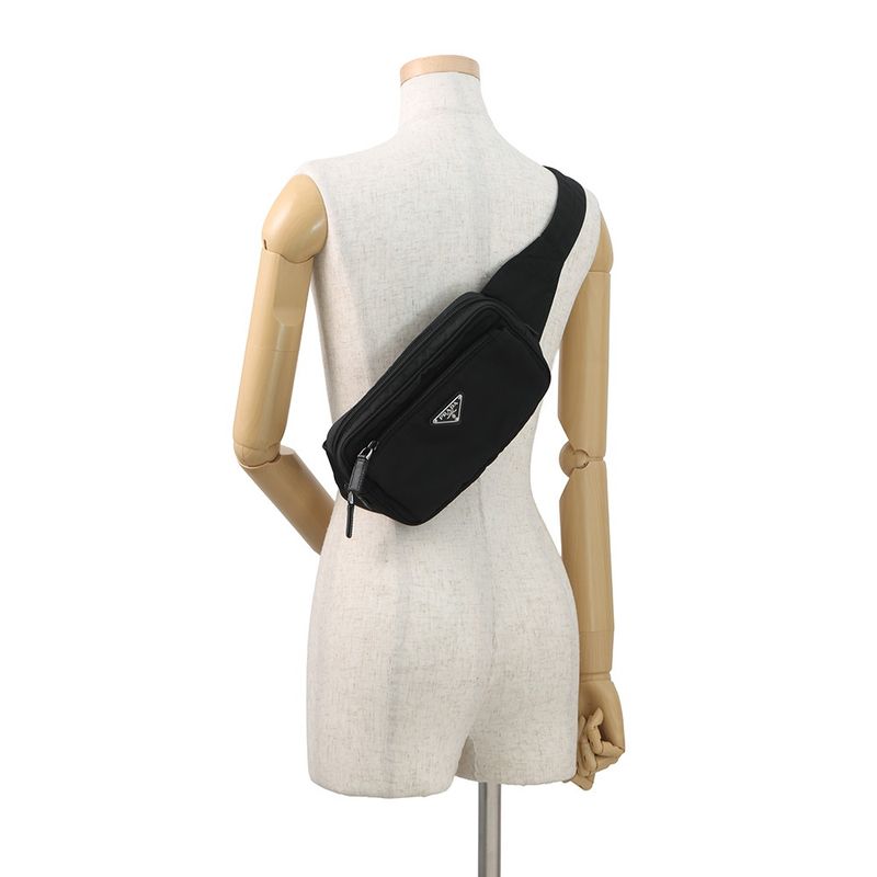 Prada Belt Bag Re-Nylon Saffiano Bag Black
