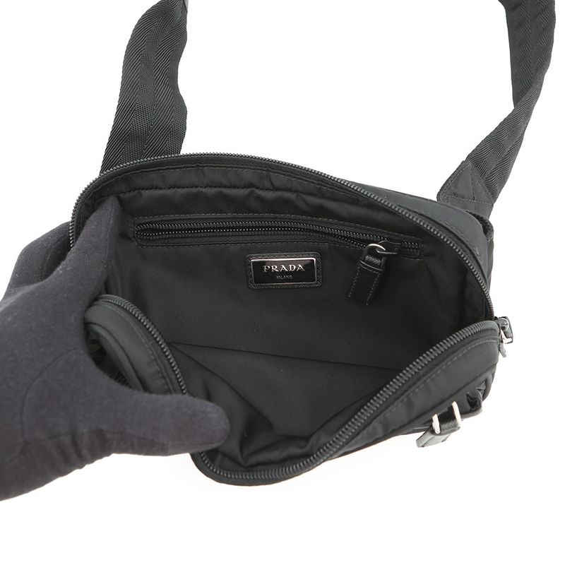 Prada Belt Bag Re-Nylon Saffiano Bag Black