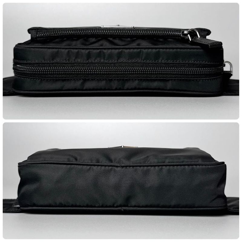 Prada Triangle Logo Belt Bag Black Nylon