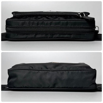 Prada Triangle Logo Belt Bag Black Nylon