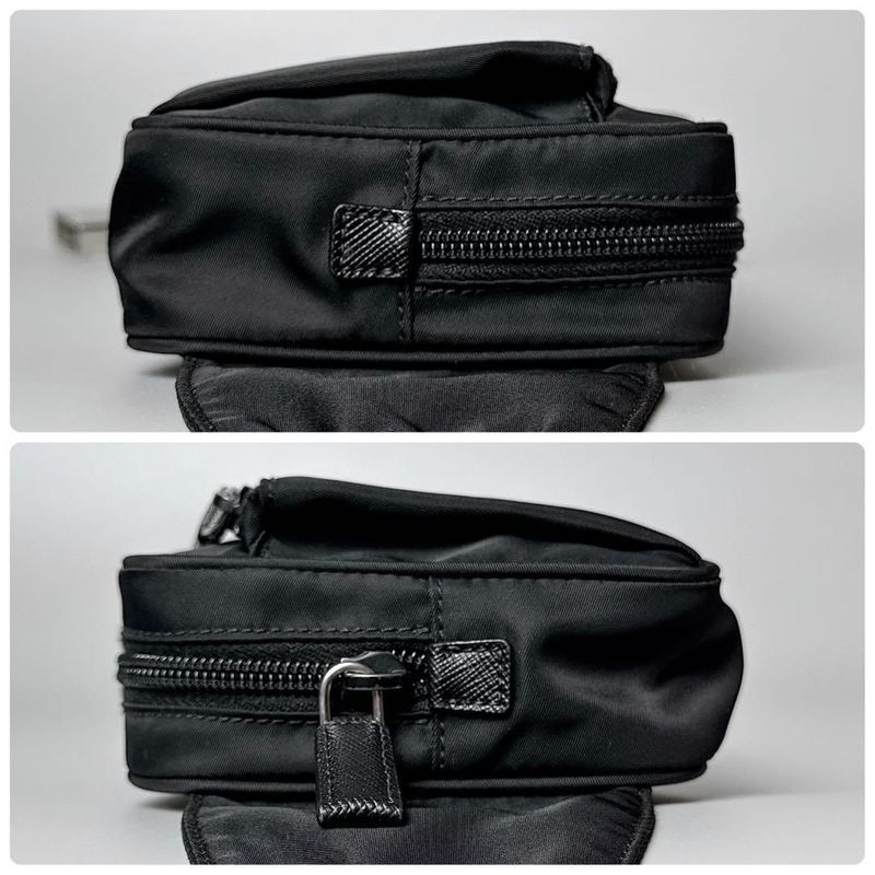 Prada Triangle Logo Belt Bag Black Nylon