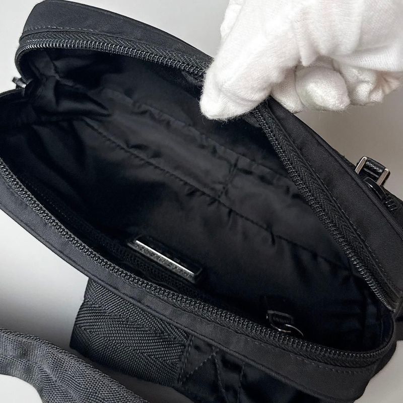 Prada Triangle Logo Belt Bag Black Nylon