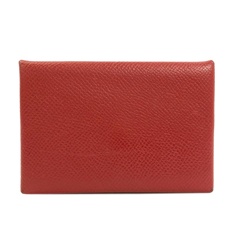 Hermes Calvi Silver Card Case Epsom