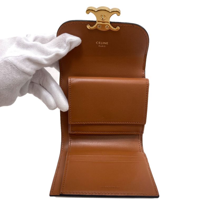 Celine Triomphe Bifold Wallet Leather