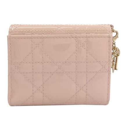 Dior Lady Lotus Bifold Wallet Patent Leather