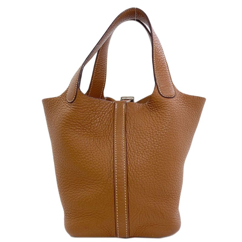 Hermes Picotin PM Gold Silver Handbag Epsom