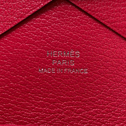 Hermes Calvi Duo Rose Silver Card Case Chevre Sham Kira