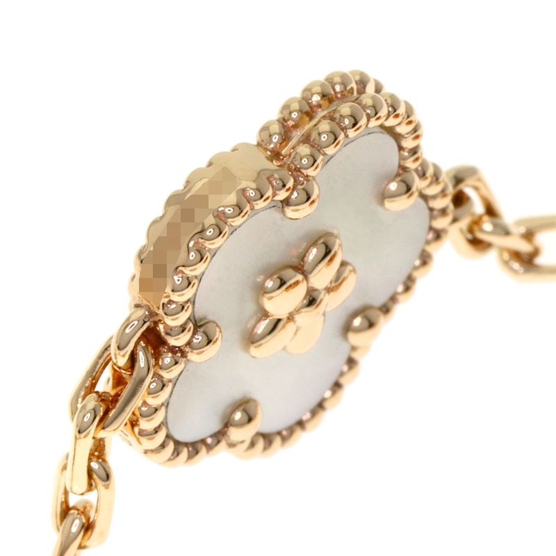 Van Cleef & Arpels Lucky Spring Onyx Carnelian Shell Bracelet 18k Pink Gold
