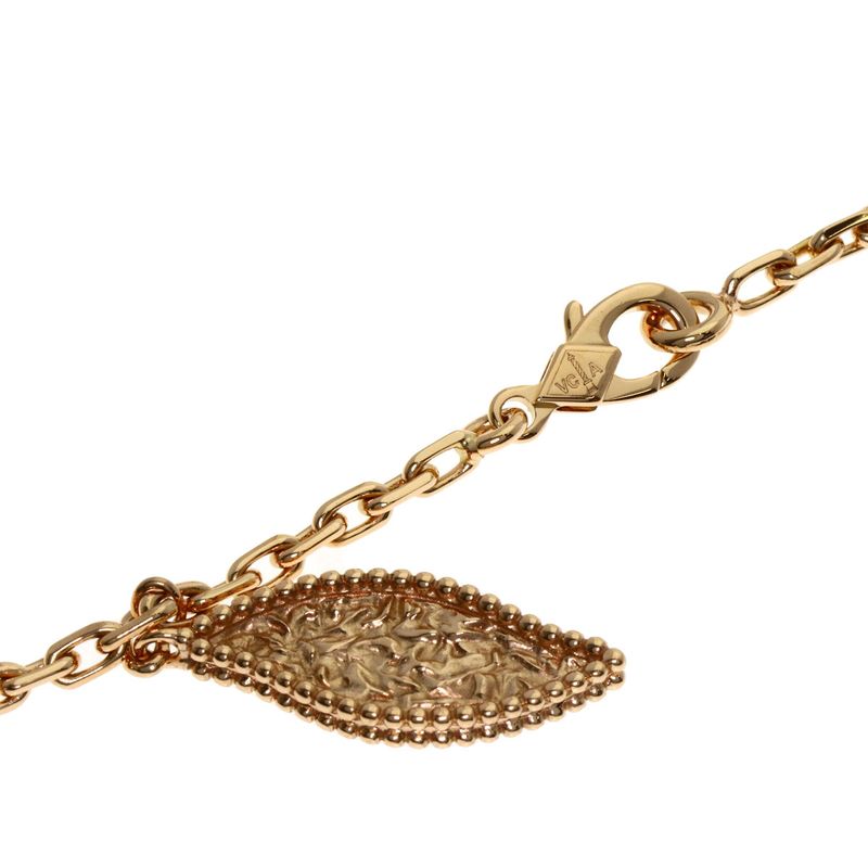 Van Cleef & Arpels Lucky Spring Onyx Carnelian Shell Bracelet 18k Pink Gold