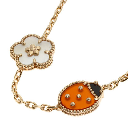 Van Cleef & Arpels Lucky Spring Onyx Carnelian Shell Bracelet 18k Pink Gold