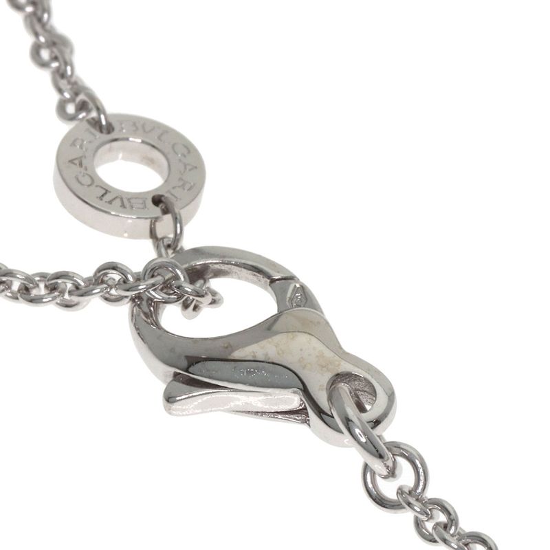 Bvlgari Double Logo Diamond Necklace 18k White Gold