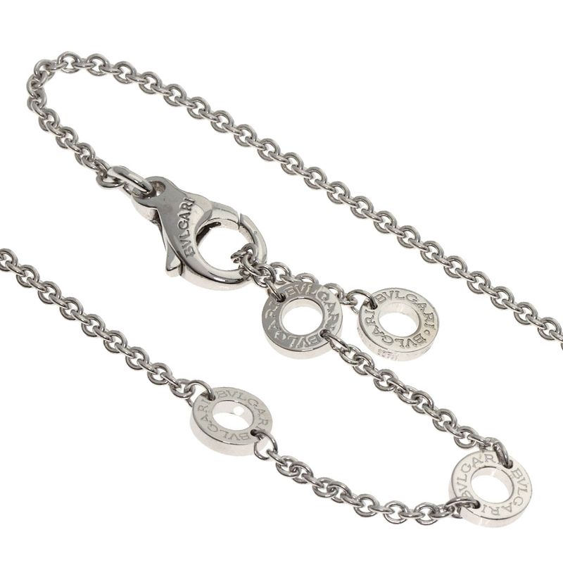 Bvlgari Double Logo Diamond Necklace 18k White Gold