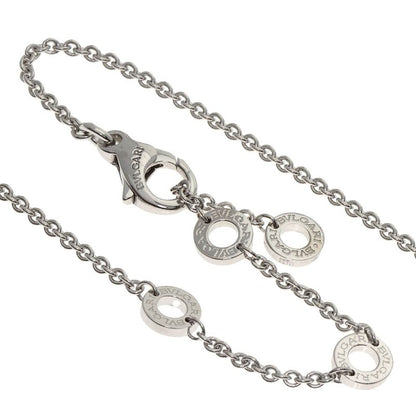 Bvlgari Double Logo Diamond Necklace 18k White Gold