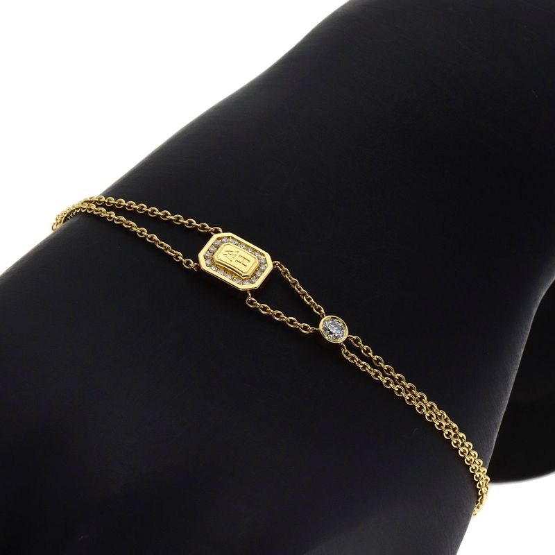Harry Winston Hwlogo Diamond Bracelet 18k Yellow Gold