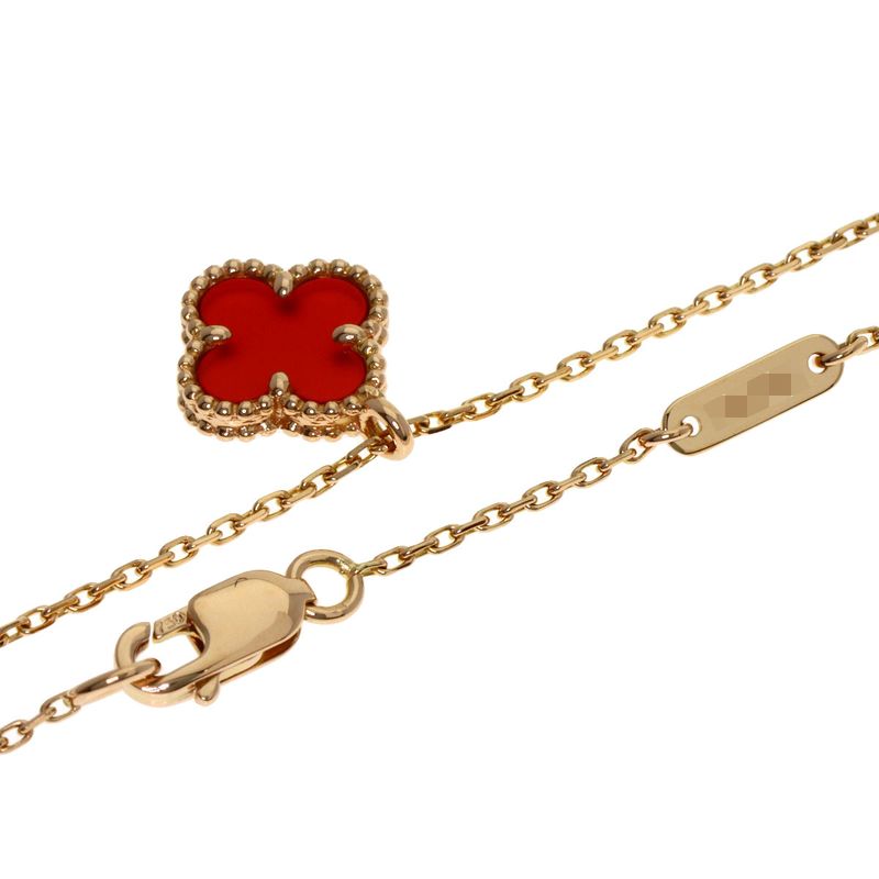 Van Cleef & Arpels Sweet Alhambra Canelian Necklace 18k Pink Gold