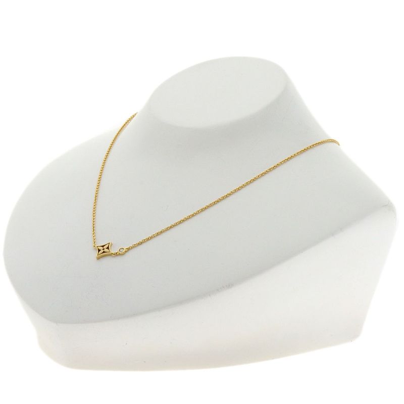 Louis Vuitton Pendant Monogram Idylle Diamond Necklace 18k Yellow Gold